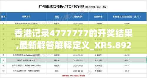 香港记录4777777的开奖结果,最新解答解释定义_XR5.892