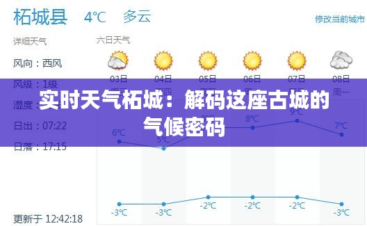 实时天气柘城:解码这座古城的气候密码