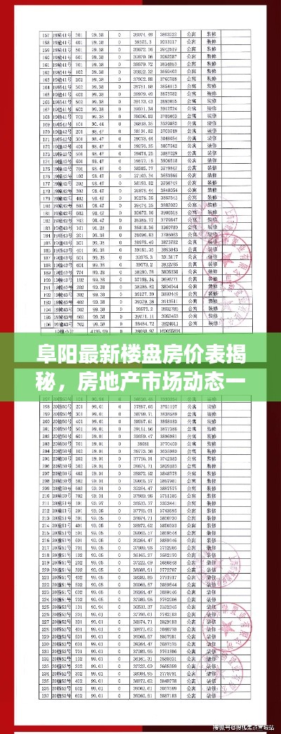 阜阳最新楼盘房价表揭秘,房地产市场动态一览
